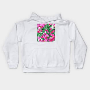 Sweet peas watercolor seamless pattern Kids Hoodie